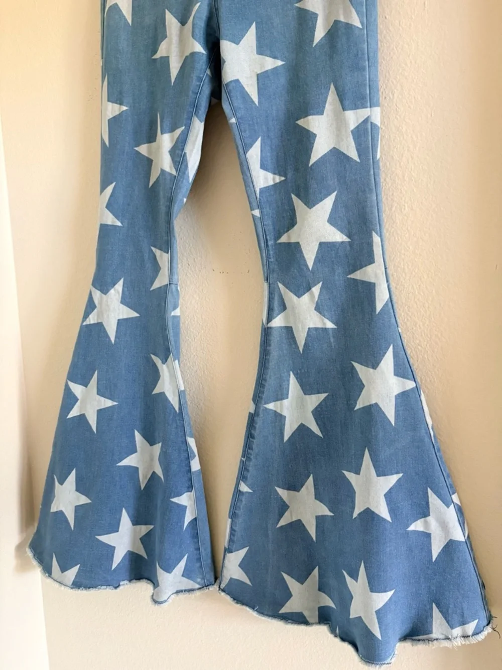 Altar'd State Star Print Super Flare Bell Bottom Jeans - Small